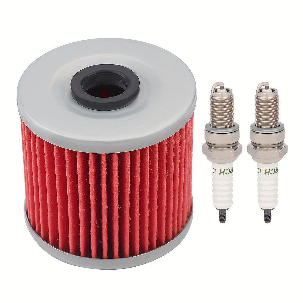 HF123 Oil Filter D8EA Spark Plug Kit For Kawasaki KLF300A KLF300B KLF300C Bayou Yamaha Motorcycle