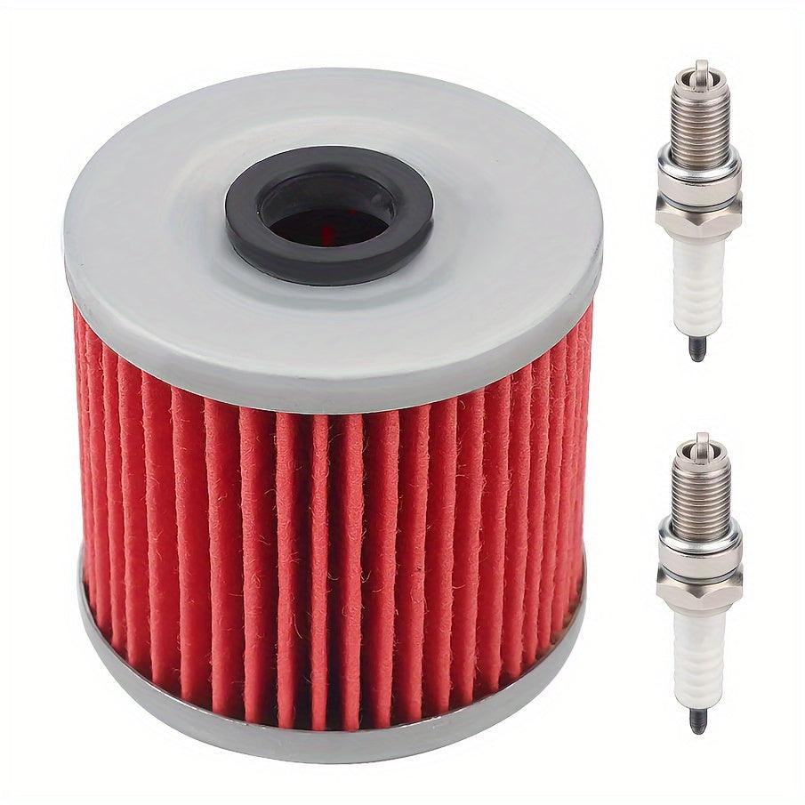 HF123 Oil Filter D8EA Spark Plug Kit For Kawasaki KLF300A KLF300B KLF300C Bayou Yamaha Motorcycle