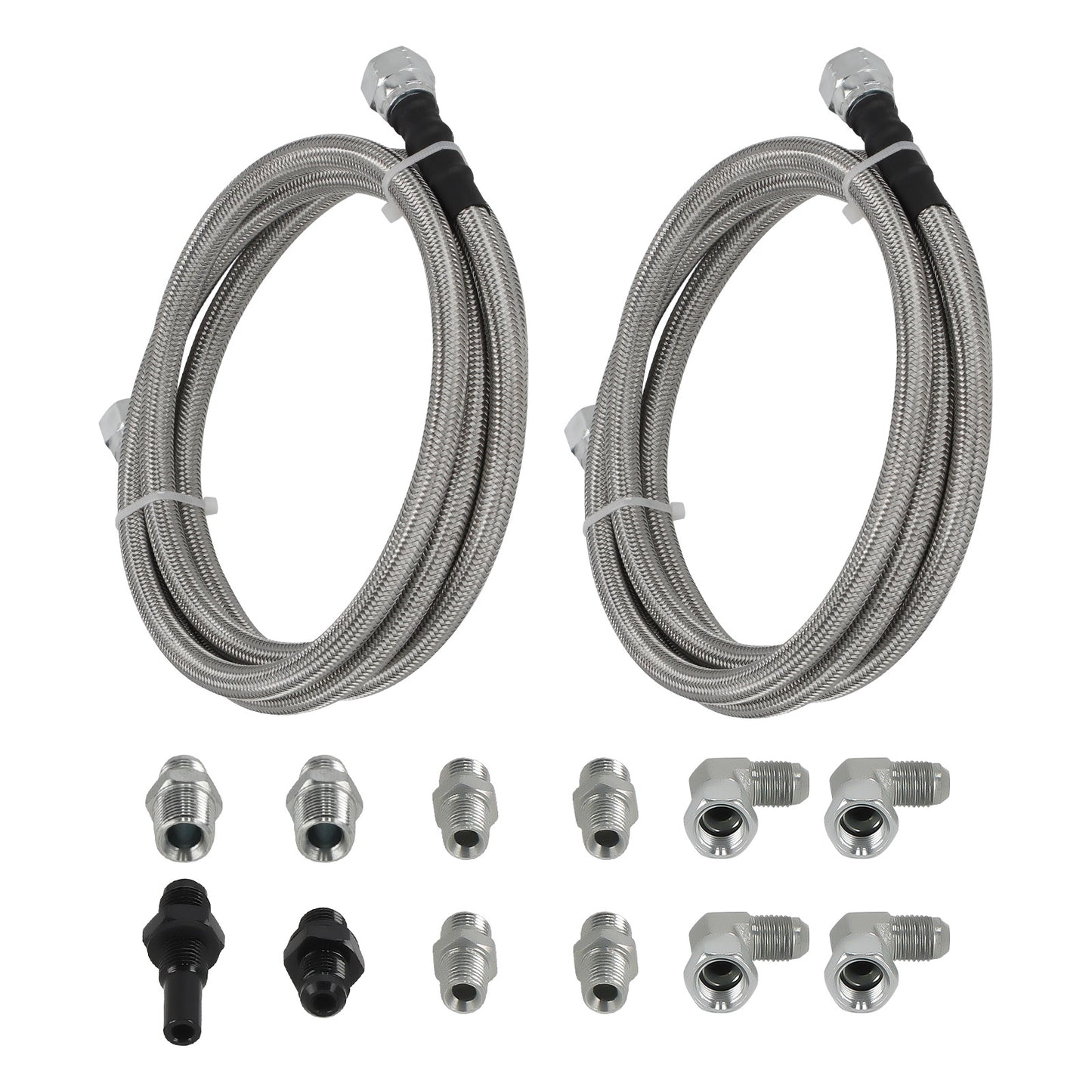 6AN 70 Braided Transmission Cooler Lines KitFor compatible For GM 4L60E 4L80E OFK19-70-SS
