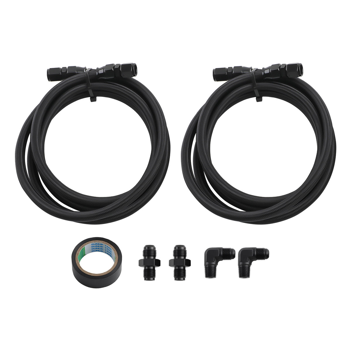 Automatic Transmission Cooler 6AN Hose Line Set compatible For GM 4L60E 4L65E TH350 TH400