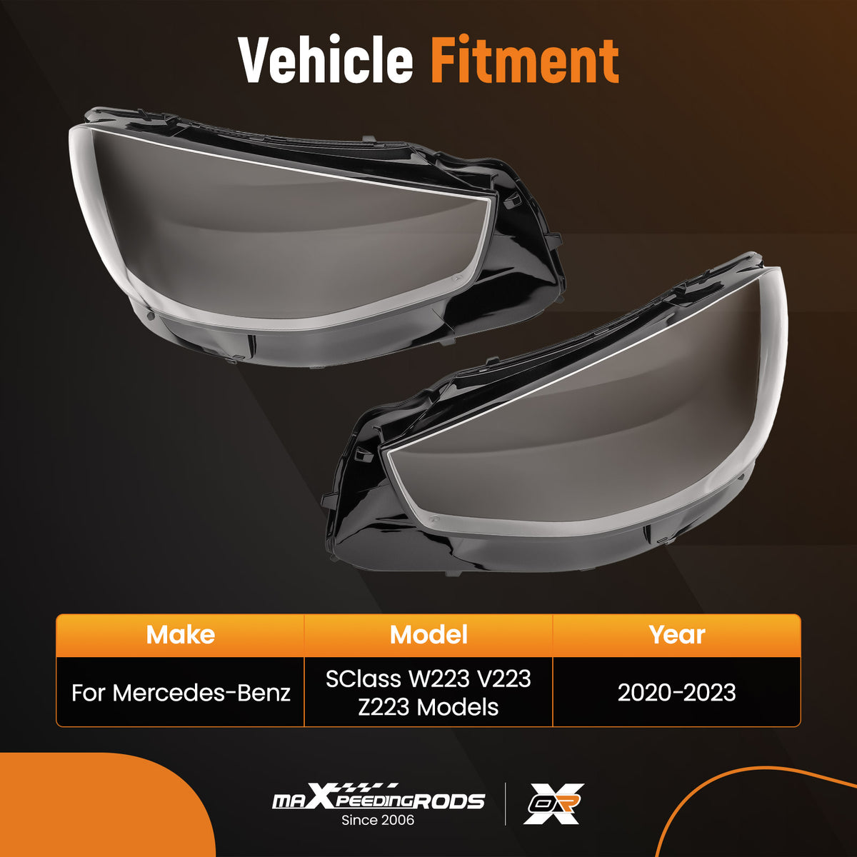 Headlamp Lens Cover ForMercedes-Benz W223 S CLASS S400 S500 S580 2020-2023