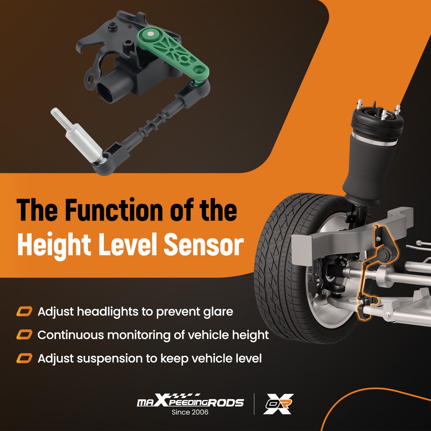 Front Suspension Height Level Sensor compatible for Audi A6 L4 2.0L Petrol Sedan 4H0941285G