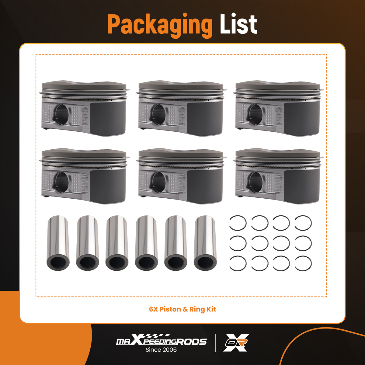 Engine Piston Set compatible For Toyota 4Runner FJ Cruiser compatible For Tacoma 4.0 2003-2009 13101-31030