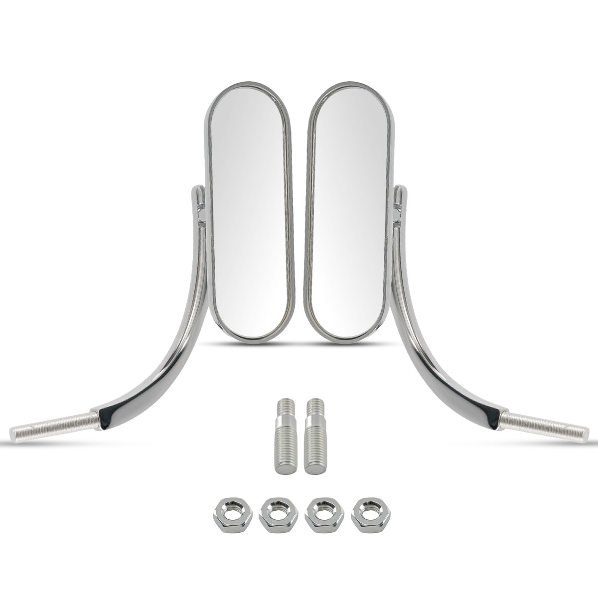Chrome Motorcycle Mirrors compatible For Suzuki Boulevard/Intruder Universal 8mm 10mm