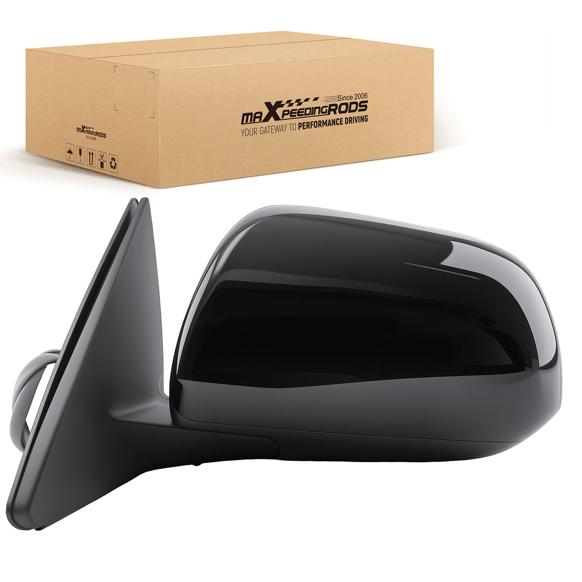 Driver Heated Mirror compatible For Toyota Highlander Base SE Sport 2008-2013 Black