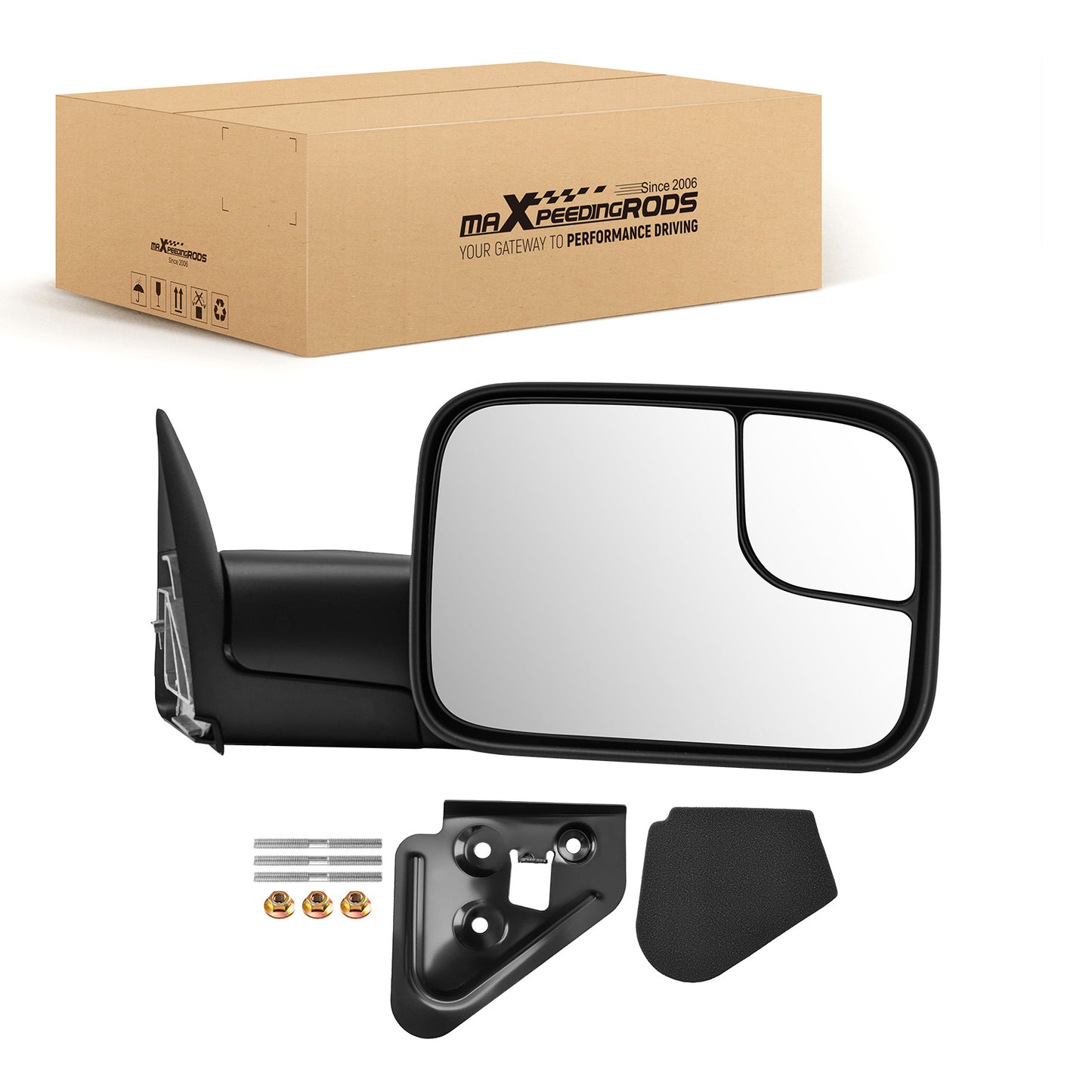 Black Right Side Mirror compatible For Dodge Ram 1500/2500/3500 1994-1997 55076612