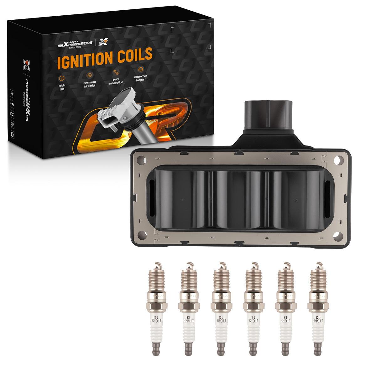 Ignition Coil6 Spark Plugs compatible For Ford Explorer 4.0L V6 2007-2010 F57Z12029A