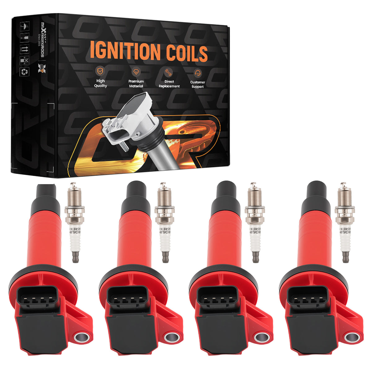 4x Ignition Coil + 4x Spark Plug compatible For Toyota Corolla Matrix 1.8L 2000-2008