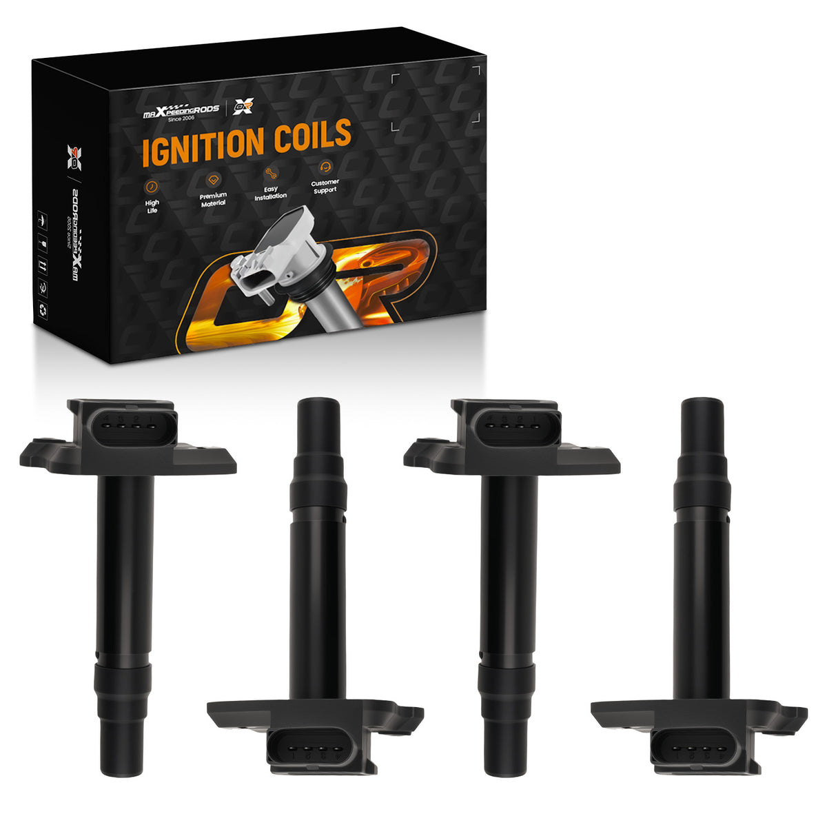 4PCS Engine Ignition Coils compatible For VW Audi 1.8L 4.2L 1999-2004 06B905115B