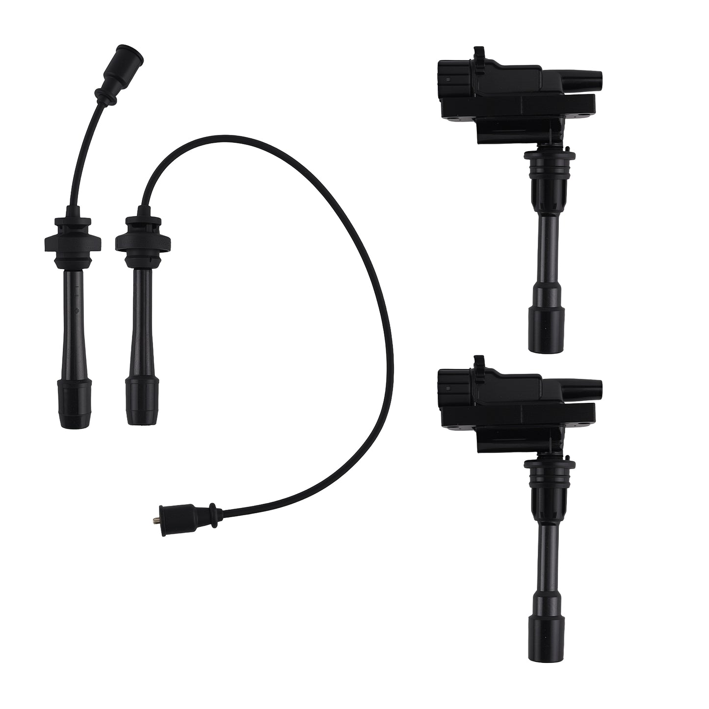 2x Ignition Coil + 2x Wire compatible For Mazda Protege L4 2.0L 2001-2003 BP6D18100A9U