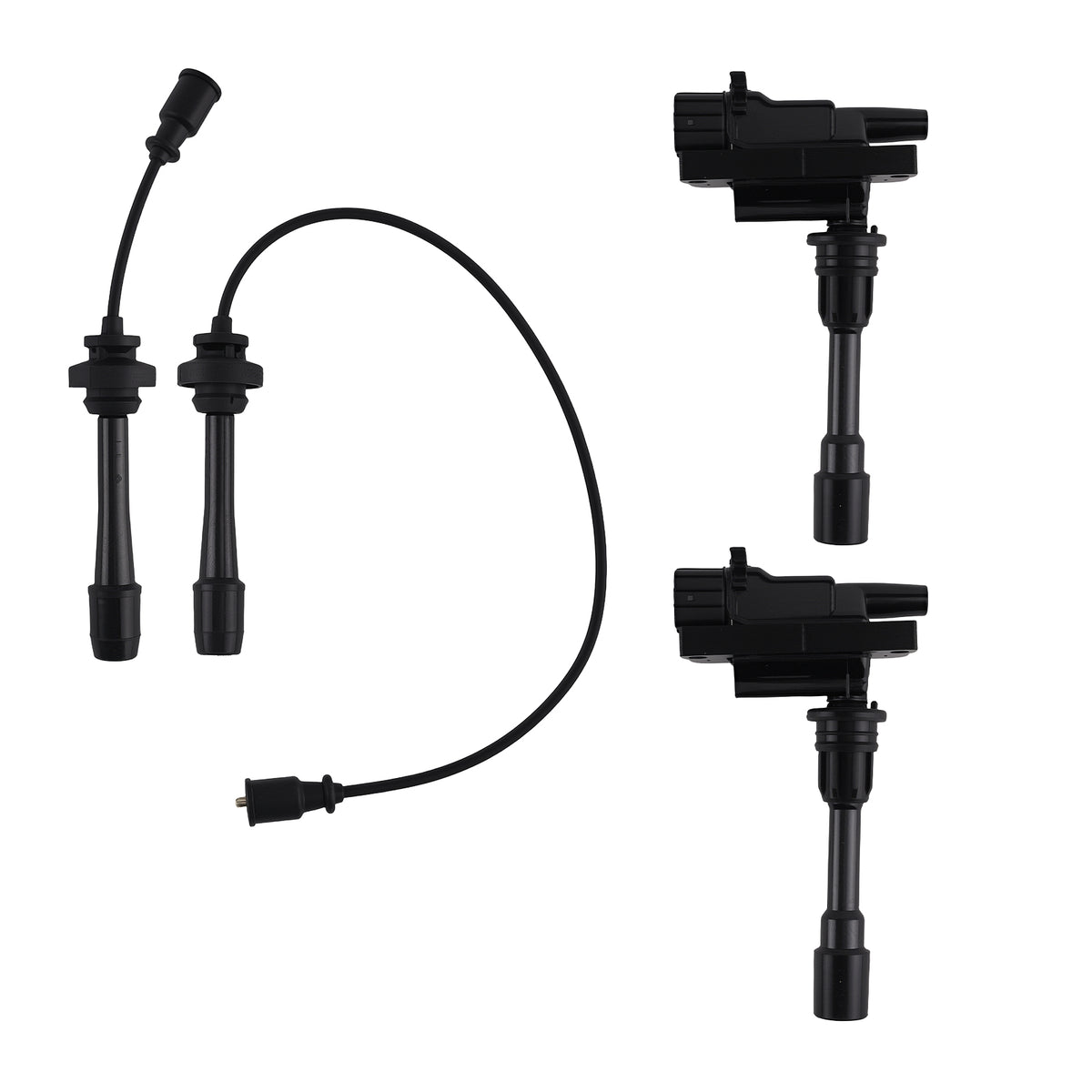 2x Ignition Coil + 2x Wire compatible For Mazda Protege L4 2.0L 2001-2003 BP6D18100A9U