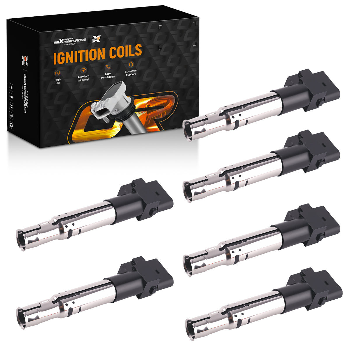 6Pcs Engine Ignition Coil Pack compatible For Audi Q7/Compatible For VW Passat 2006-2008 UF531 C1466