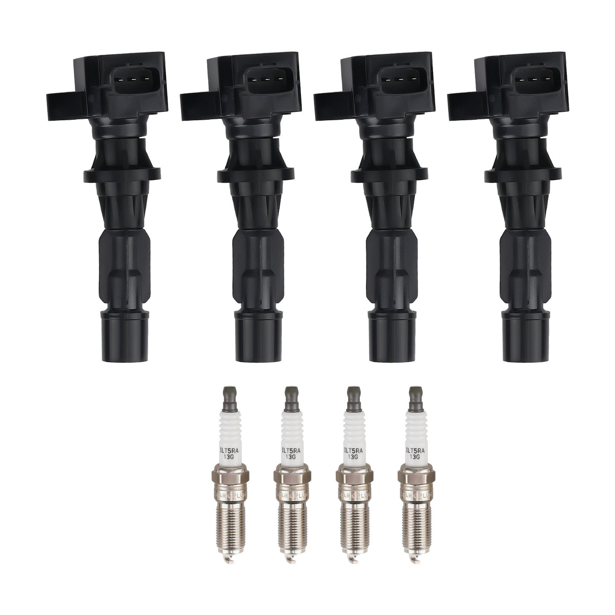 4 Ignition Coils + Spark Plugs compatible For Mazda 3 6 CX-7 L4 ?2.0/2.3/2.5L UF540 90083