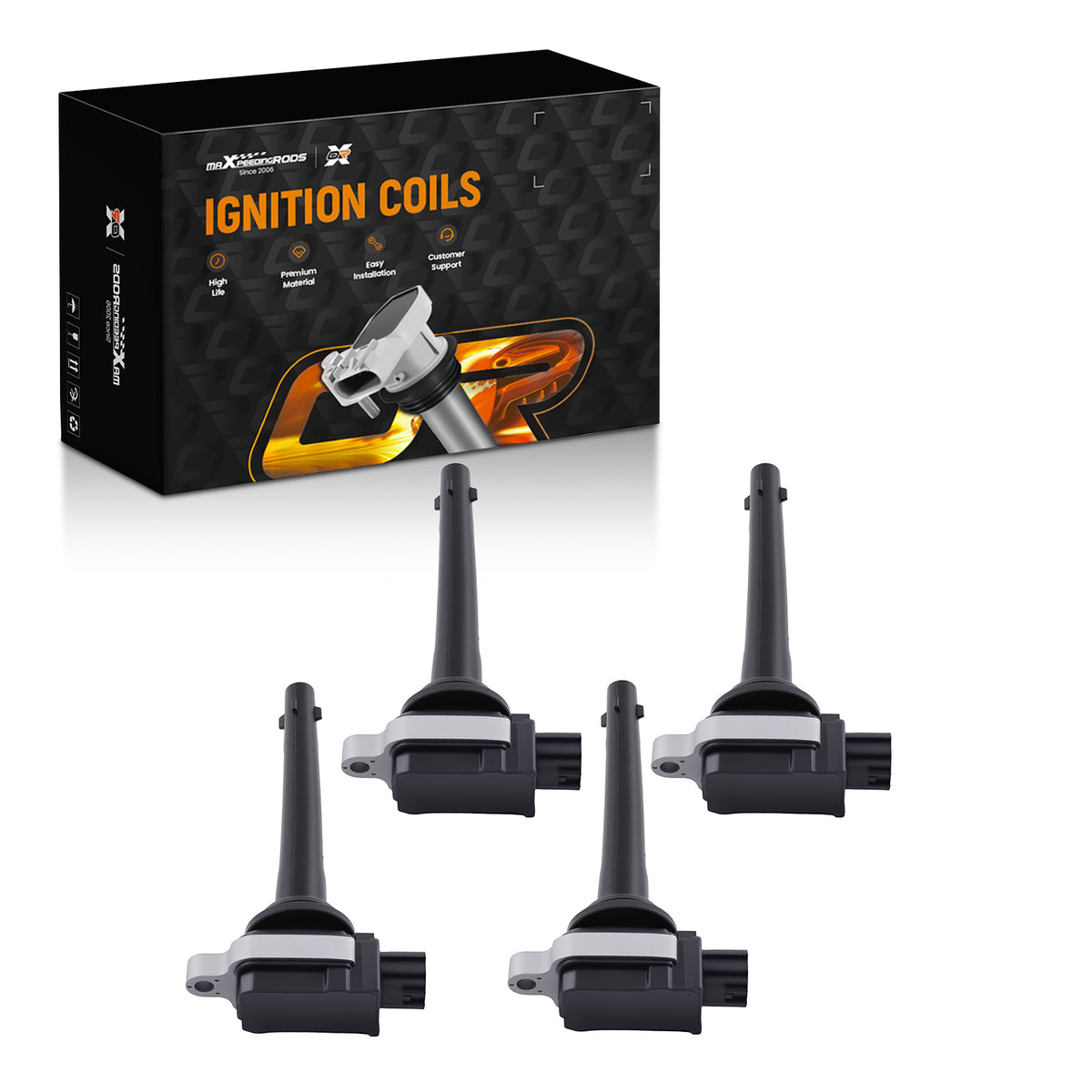 Ignition Coil Set 4pcs compatible For Nissan Sentra Tiida March 2007-2014 UF591 Direct Fit