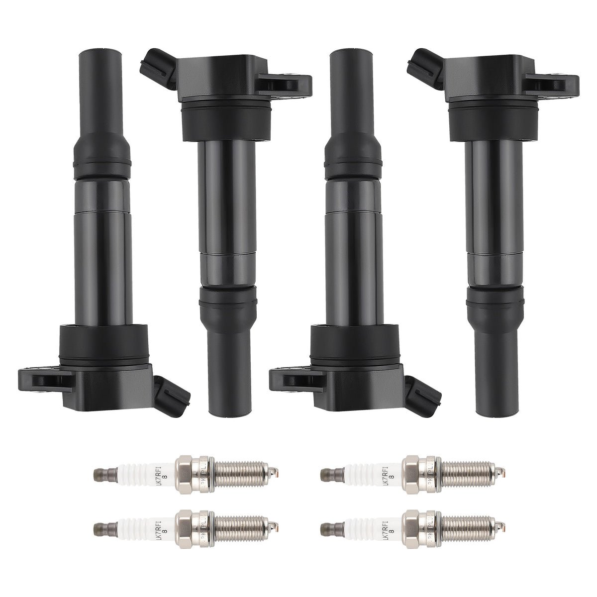 4 Ignition CoilIridium Sparks Plug compatible For Hyundai Elantra Tucson compatible For Kia Forte UF651