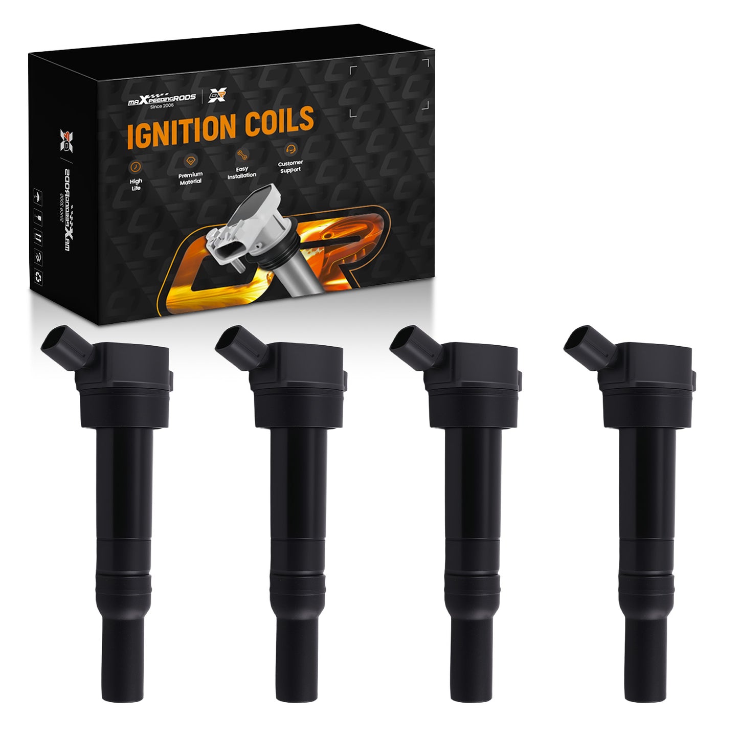 4PCS Coil Assembly compatible For Hyundai Elantra GT/Compatible For Kia Soul 2.0L 2011-17 273002E000