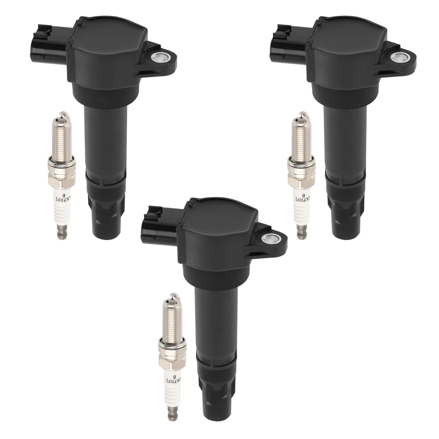 3 Ignition Coils + Spark Plugs compatible For Smart Fortwo 1000CC L3 2008-2015 UF681 95983