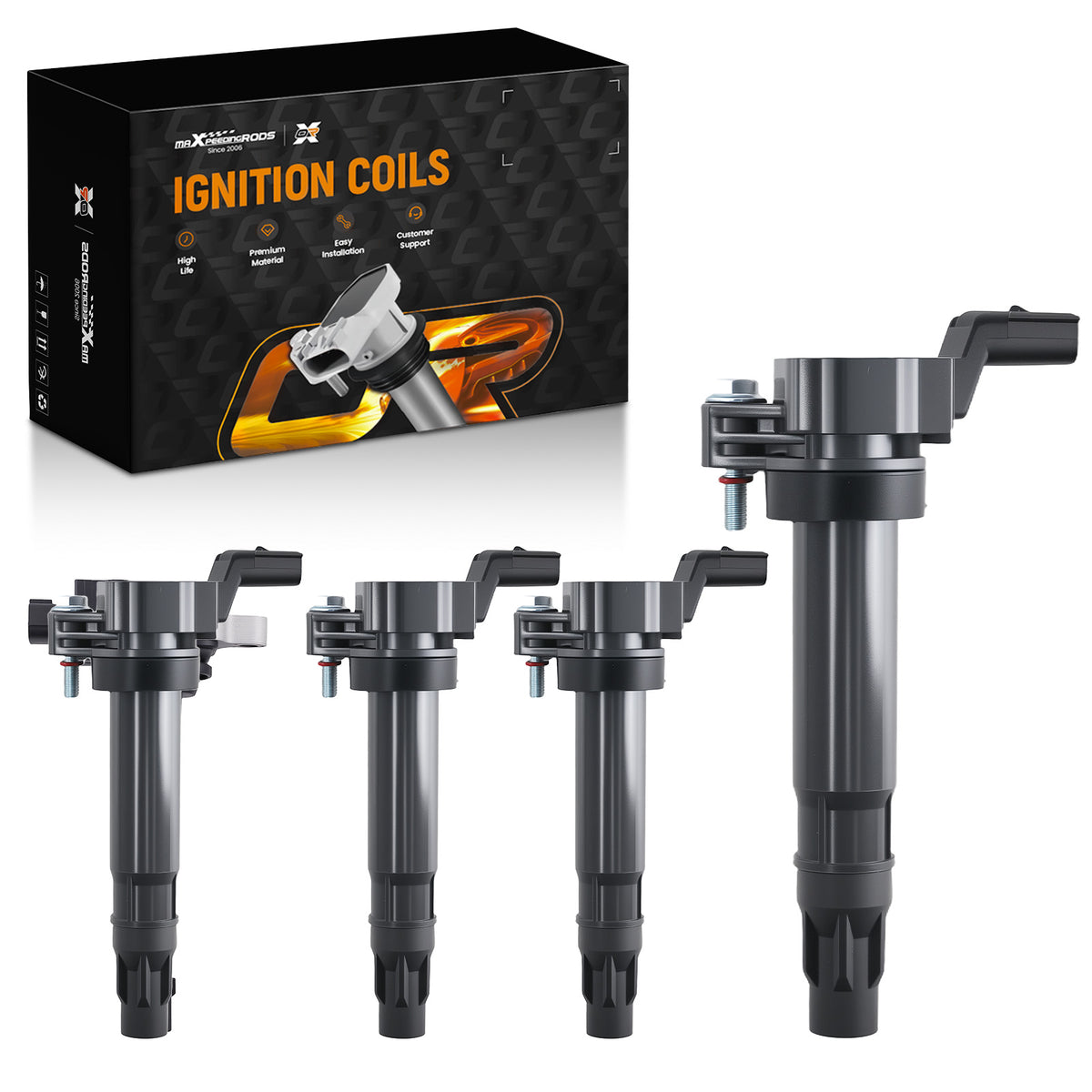 4 Ignition Coils compatible For Chevrolet Spark 2012-2015 1.2L UF725 19350923 C1846