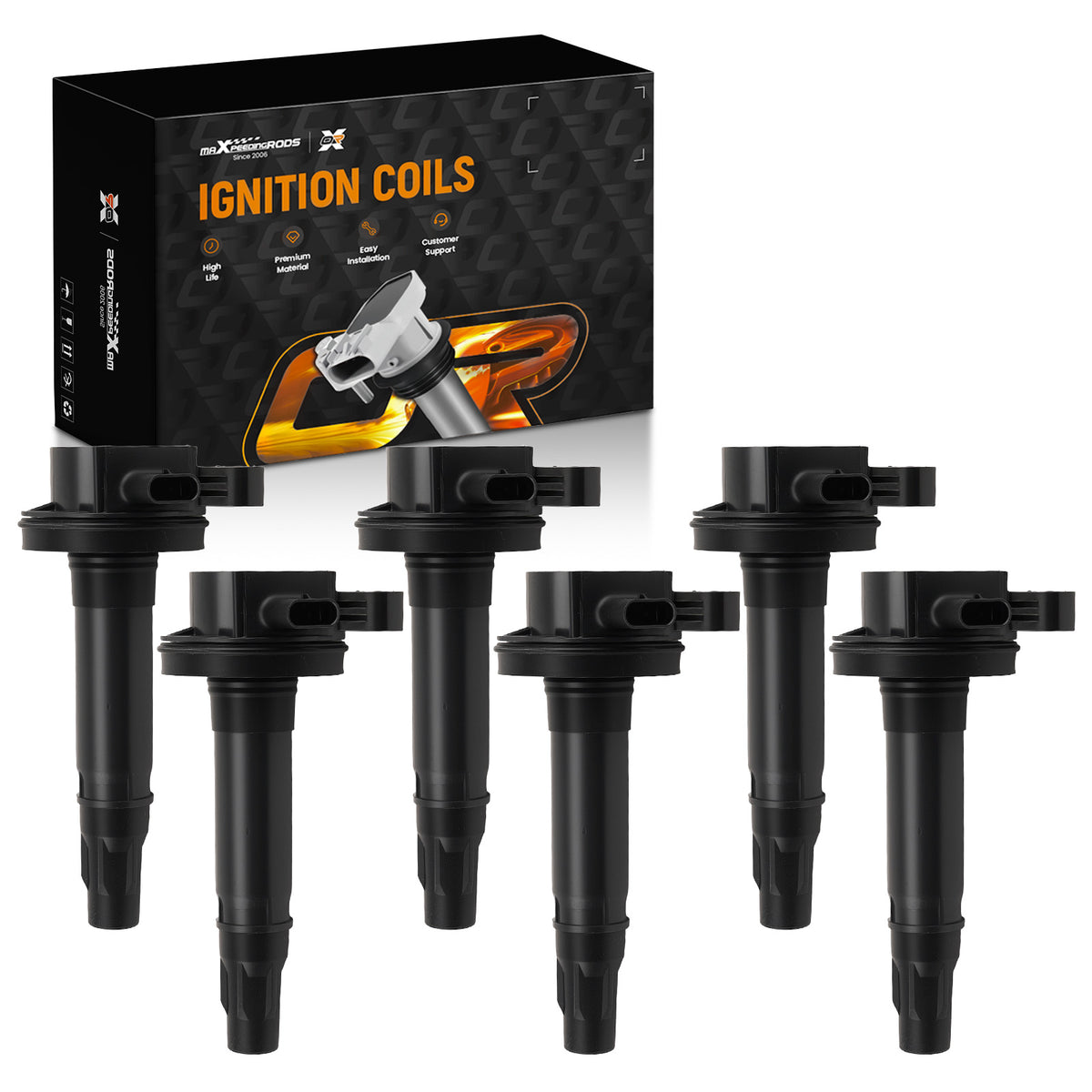 6x Ignition Coil Pack compatible For Ford Edge Explorer Transit 3.5L 3.7L 2016-2019 DG563