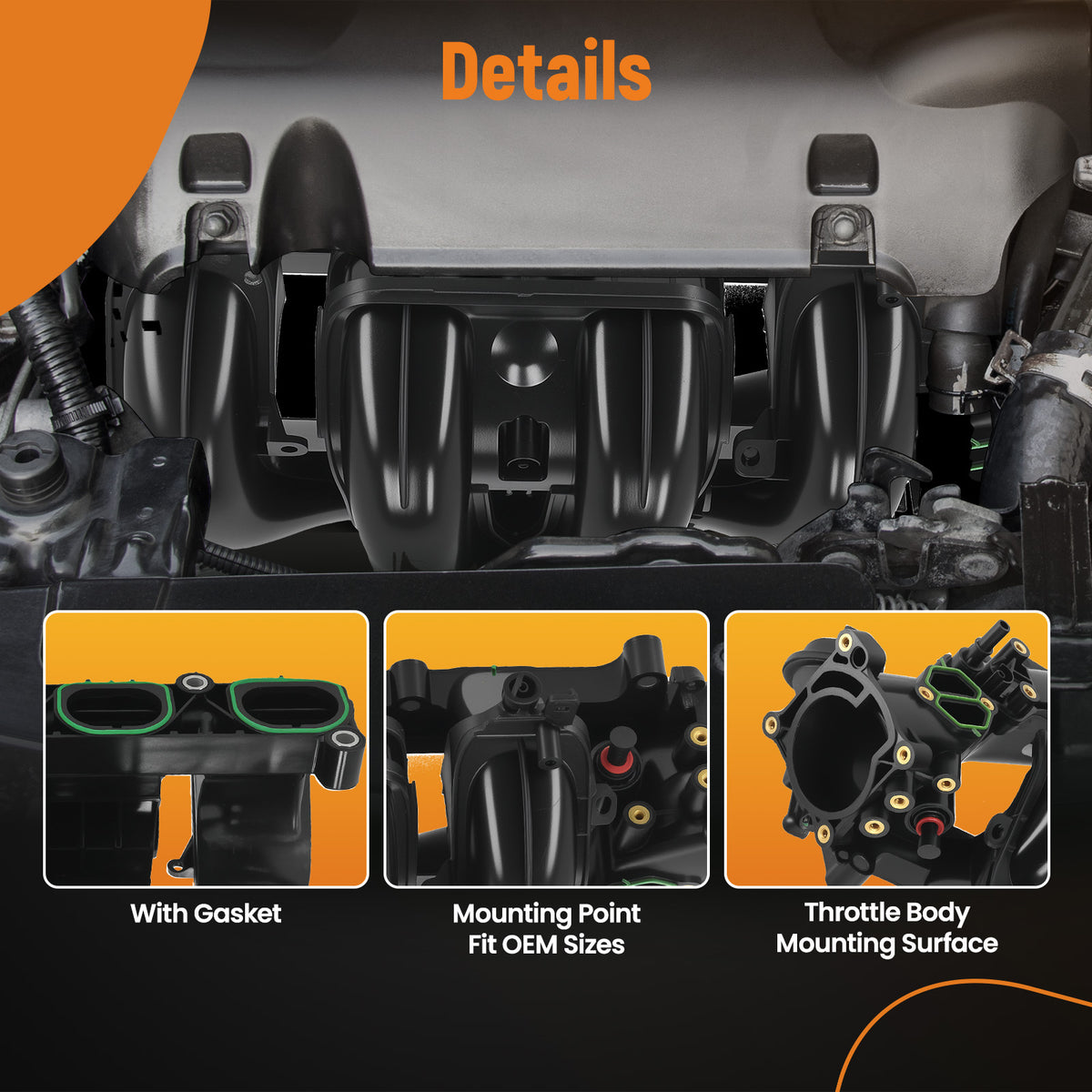 Engine Air Intake Manifold compatible For Ford Focus 2.0L-L4 2005 2006 2007 4S4Z9424BA