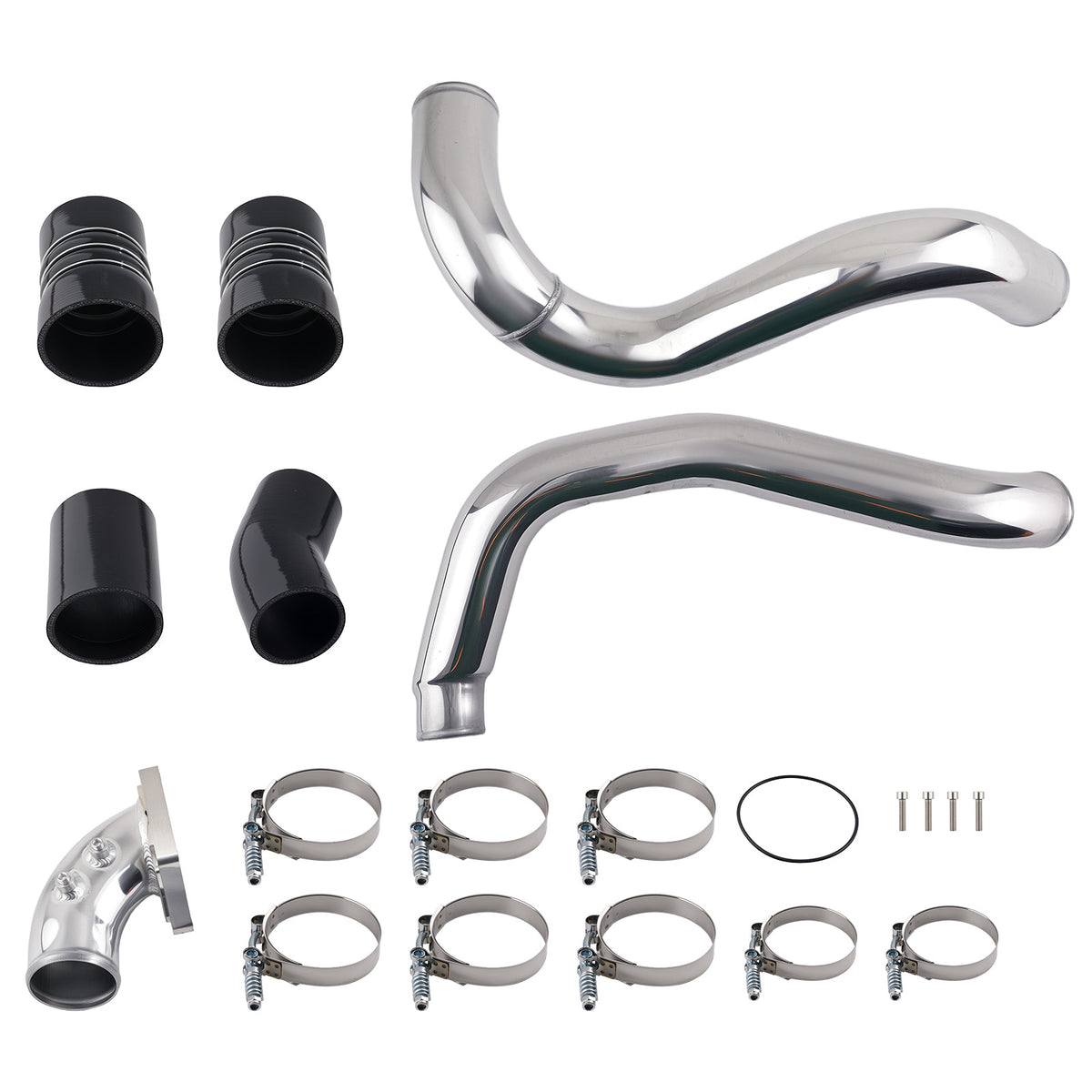 Turbo Intercooler Pipe Kit + Intake Elbow compatible For Ford F250 6.0L Powerstroke 03-2007