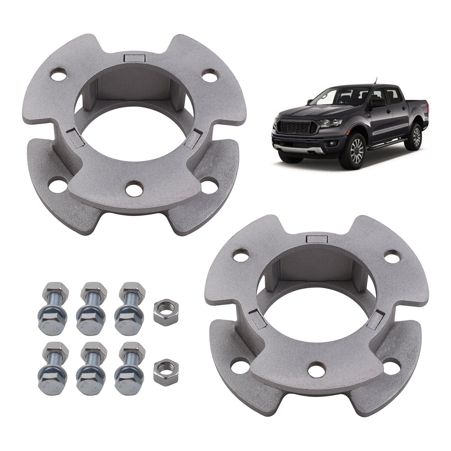 2.5 inch Front Leveling Lift Kit compatible for Ford Ranger XLT Crew Cab Pickup 2019