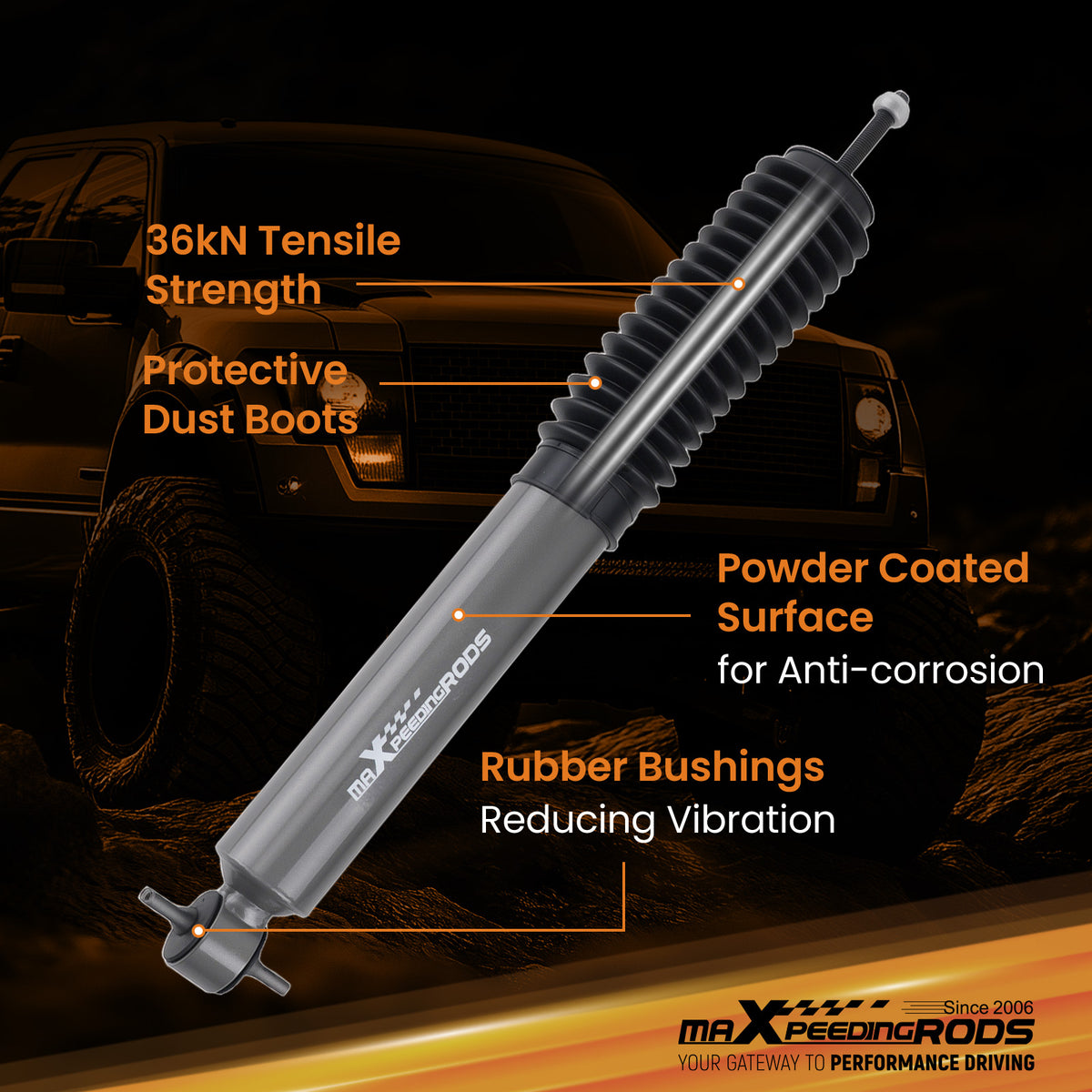 2.5-4in Front Shocks Absorbers compatible For Chevrolet Silverado 1500 2WD 1999-2006