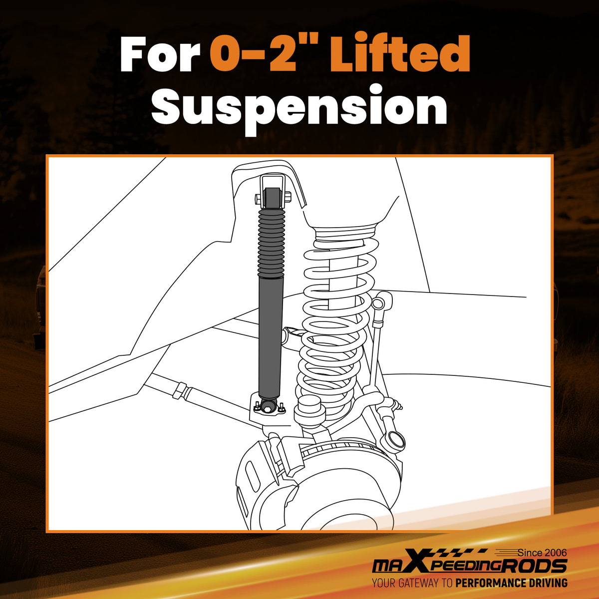2x Rear Suspension Shock Compatible For Ford F-250/F-350 1980-1997 Gas Lift 0-2 4WD