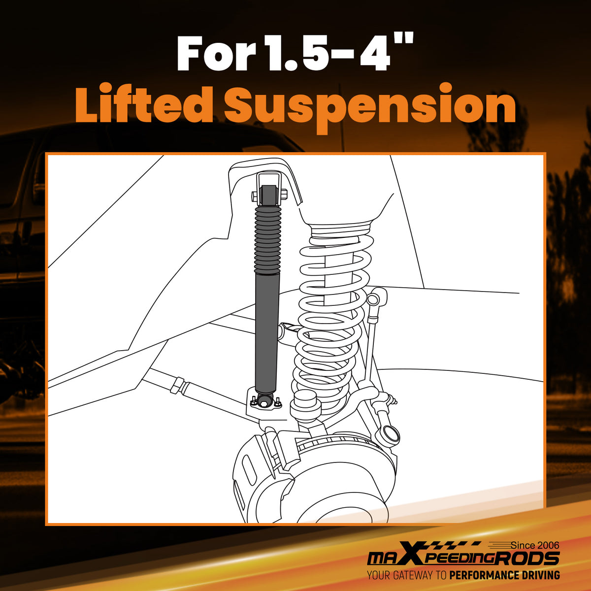 Front Shock Kit compatible For Ford F250 F350 Super Duty 4WD 1999-2004 1.5-4 Lift