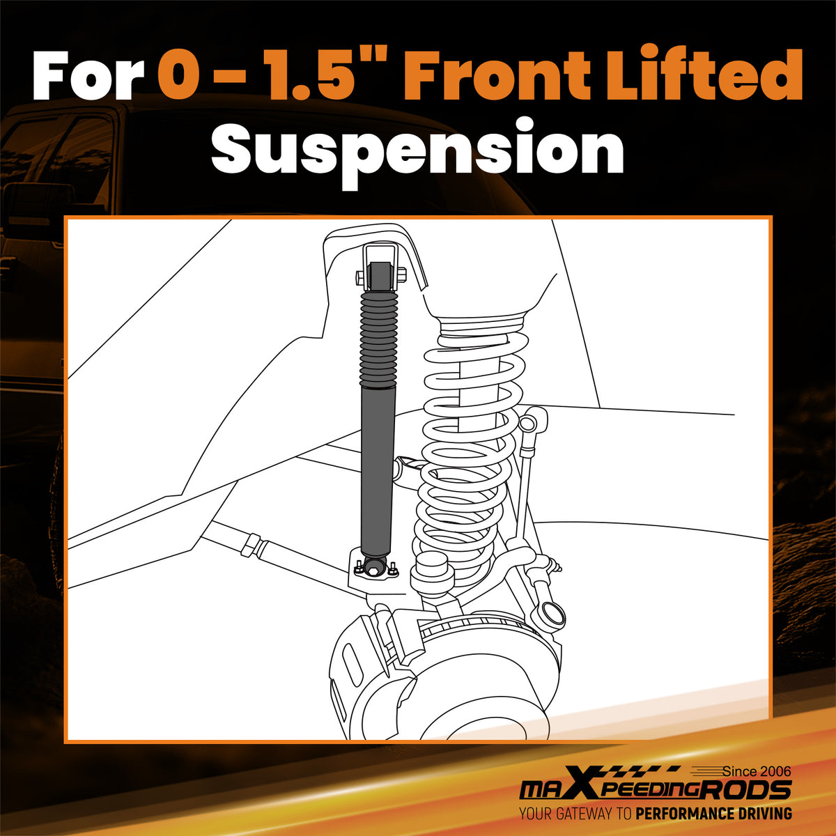 Front Shock compatible For Ford F-250 F-350 Super Duty 2005-2025 with 0-1.5 Lift Height