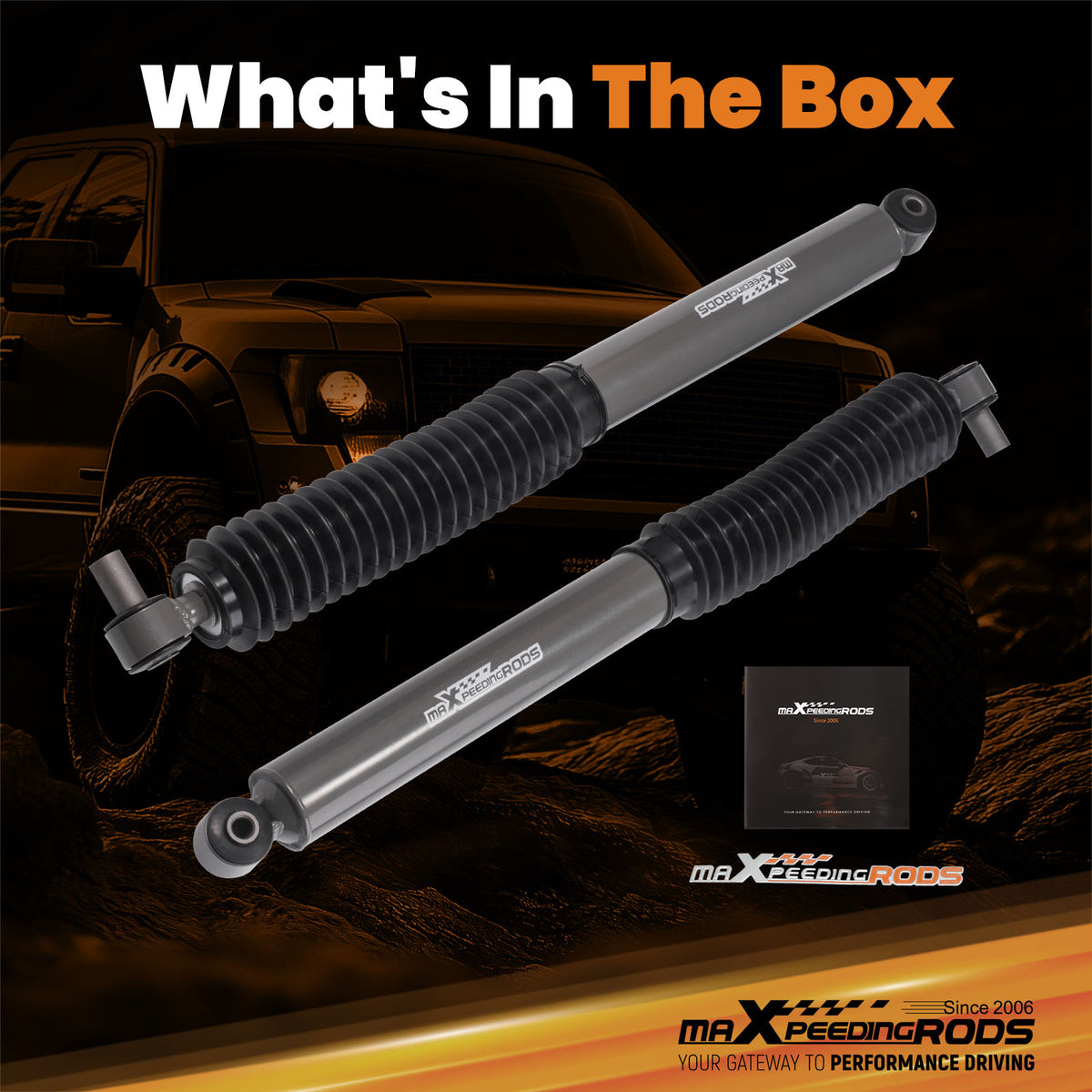 0-1.5 Lift Front Shock Absorbers compatible For Jeep Wrangler 4WD 2008-2024 Pair