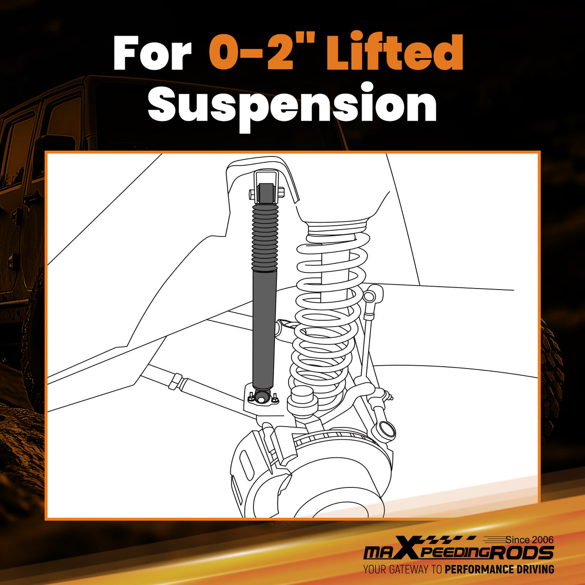 Front Shock Absorbers compatible For Ram 1500 2WD 2010-2018 Fit 0-2 Lift Kit