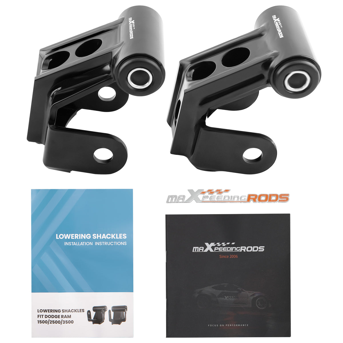 2 Drop Lowering Shackles Kit Pair compatible For Dodge Ram 1500 2003-2013 Steel