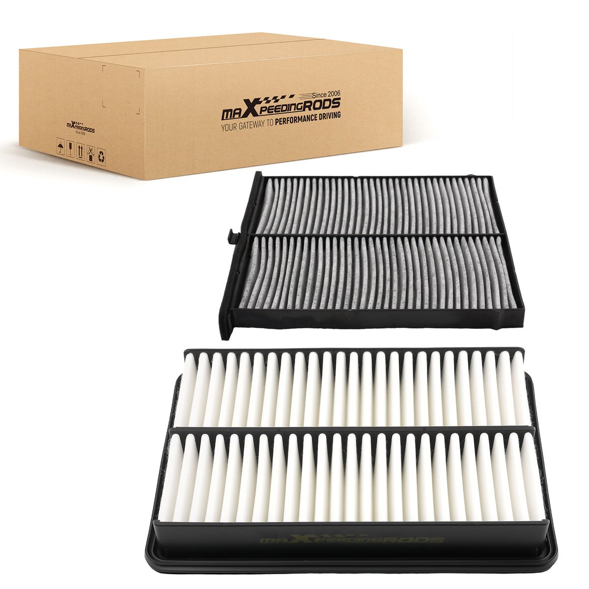 Air Filter 2PC Kit compatible for Mazda 3 2.0L 2.5L 2014-2018 AF1548 LX3497 C27901