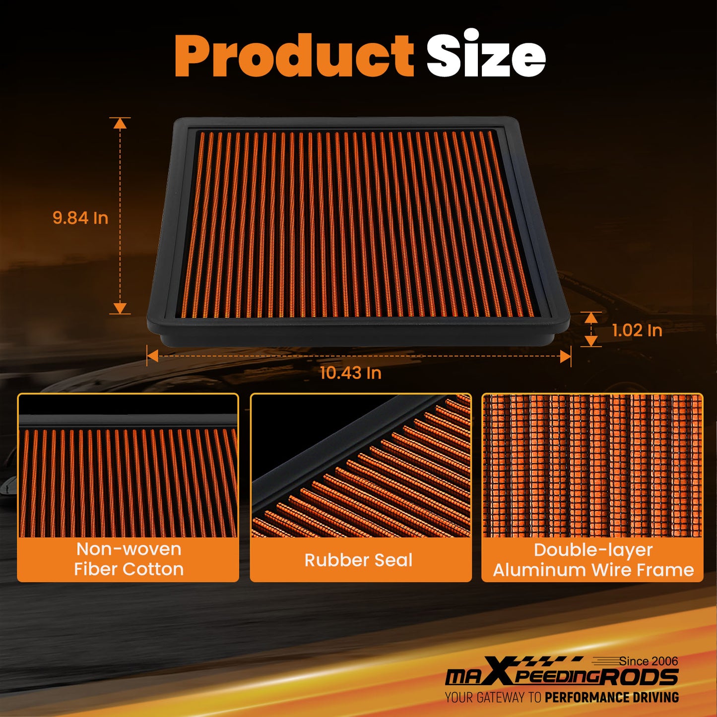 Reusable Air Filter compatible for Ford F150 F250 F350 F450 Super Duty 2008-2016