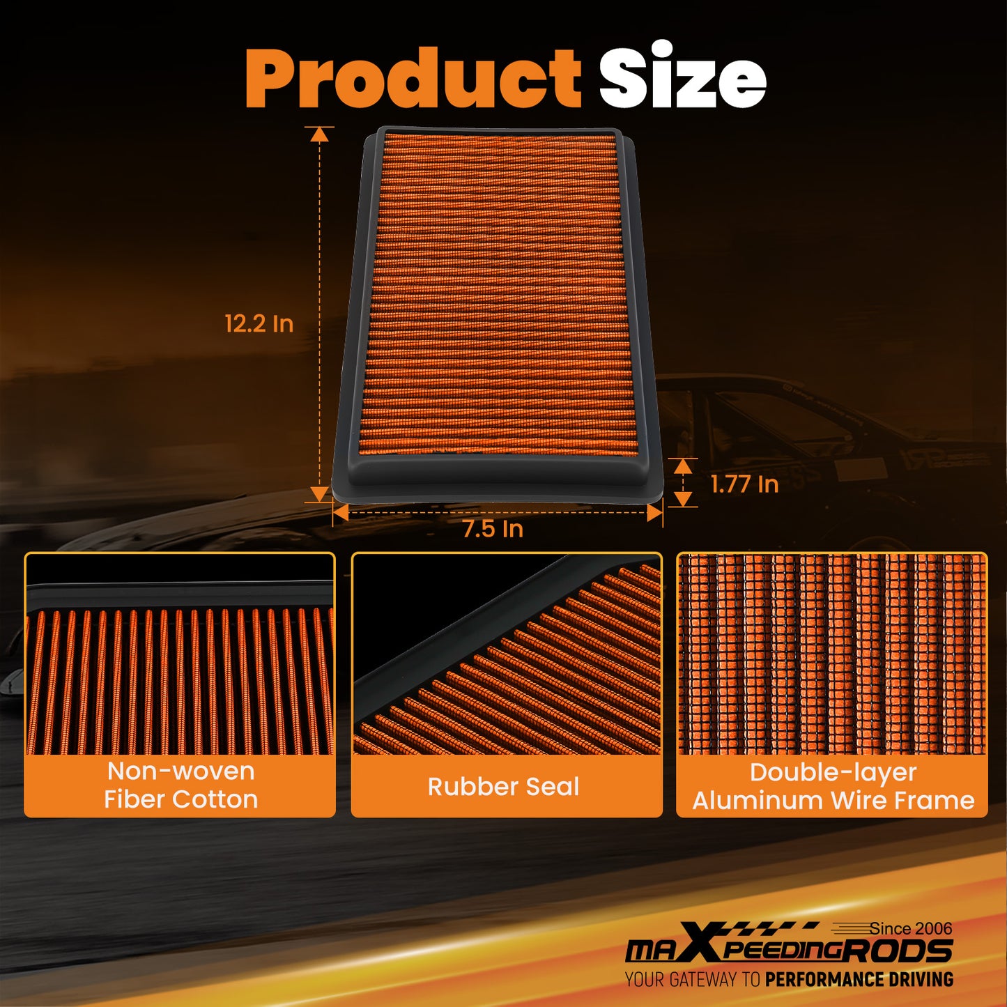 High Performance Engine Air Filter compatible for FORD Edge Explorer Taurus compatible for LINCOLN MKT
