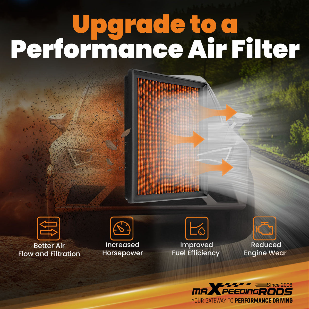 High Flow PerFormance Air Intake Filter compatible For Camry/Sienna/Lexus/Mitsubishi 10-21
