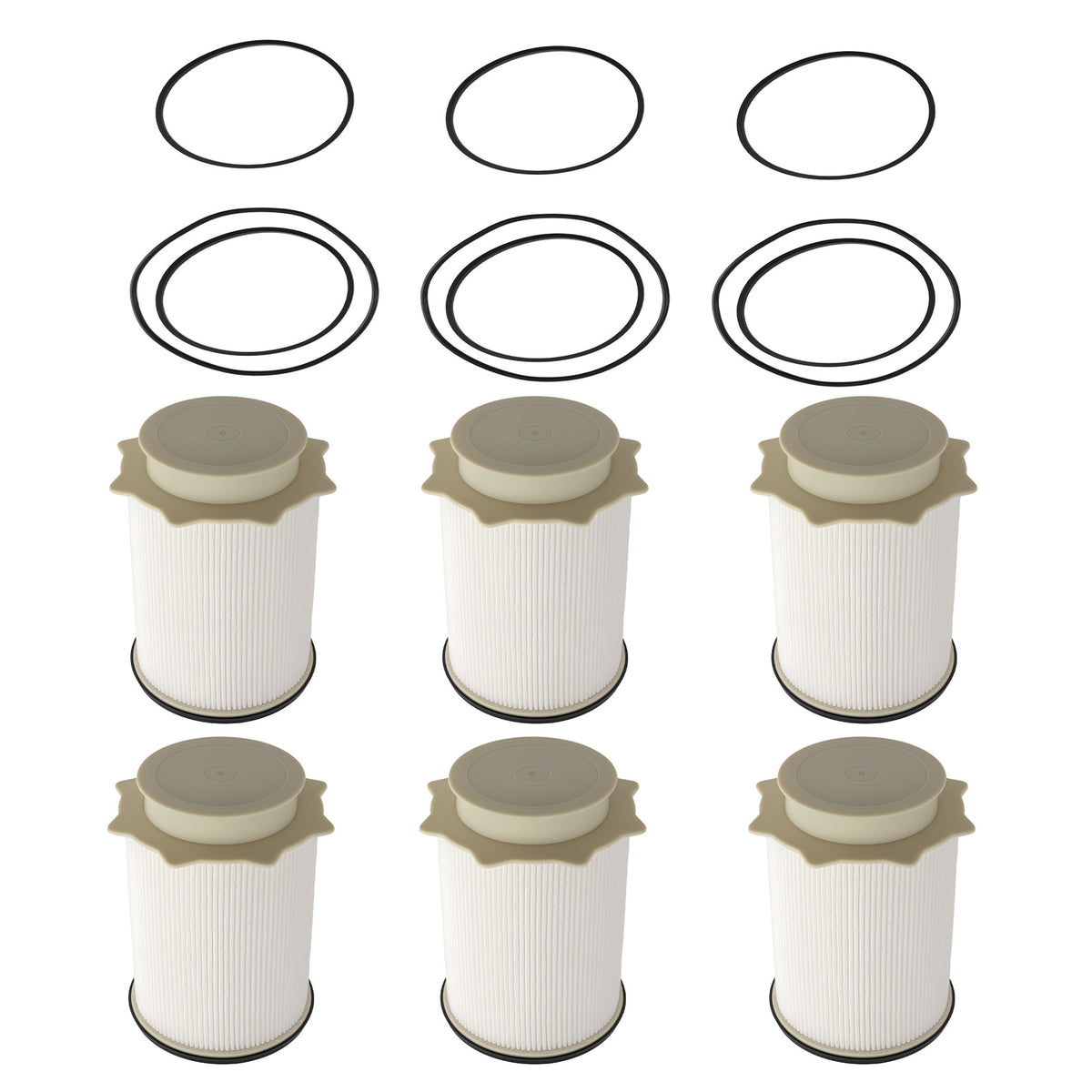 6PCS Filter Assembly compatible For Dodge Ram 2500 3500 4500 6.7L compatible For Cummins 11-17 68157291AA