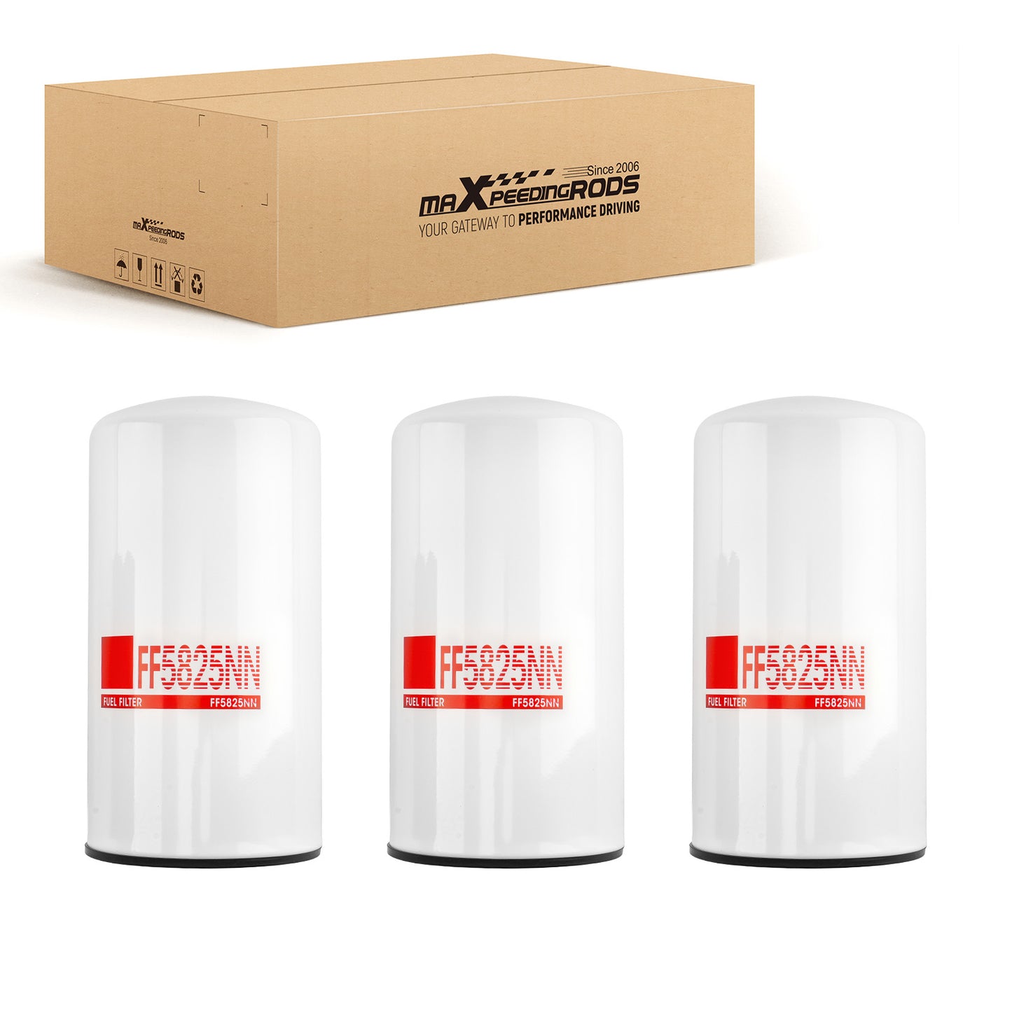 3PC Fuel Filter compatible For Freightliner Kenworth Peterbilt Cummins ISX15 DBF6776