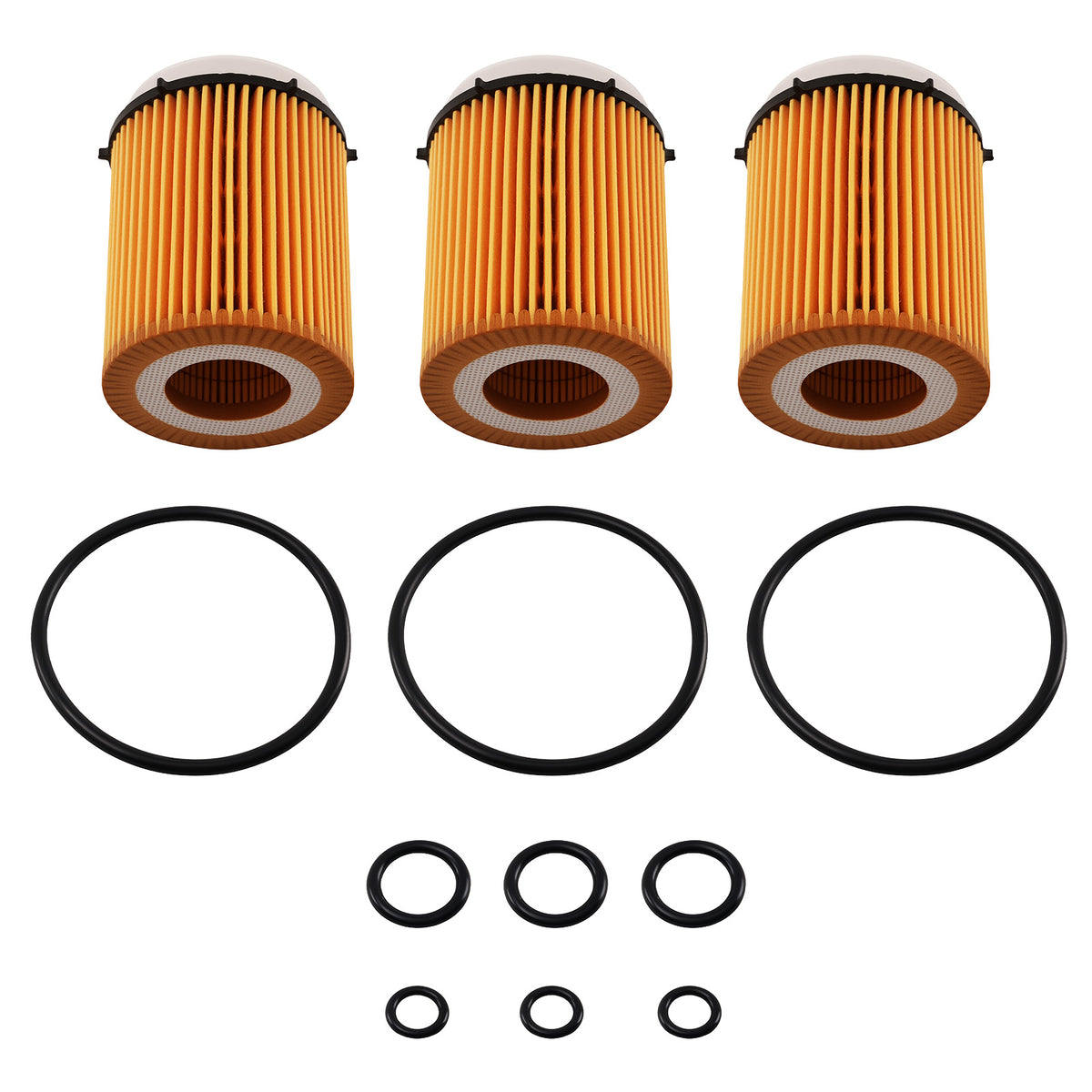 3x Engine Oil Filters compatible for Mercedes-Benz A220 A250 B180 B250 C250 C300 HU7116z