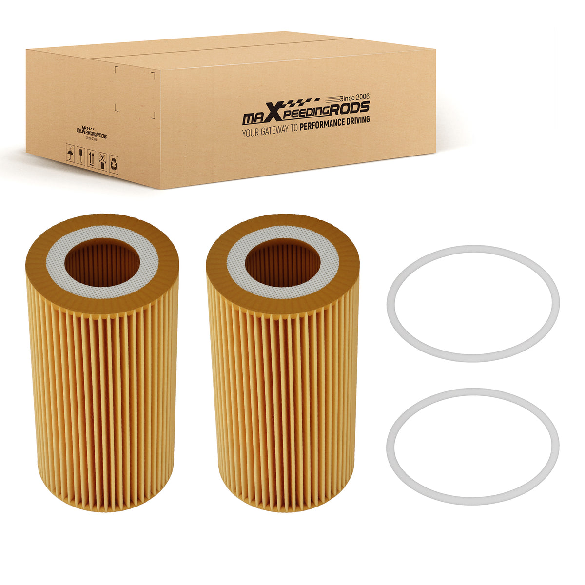 2X Engine Oil Filter HU719/8X compatible for Volvo C30 C70 S40 S60 V50 V60 XC60 XC70 04-16