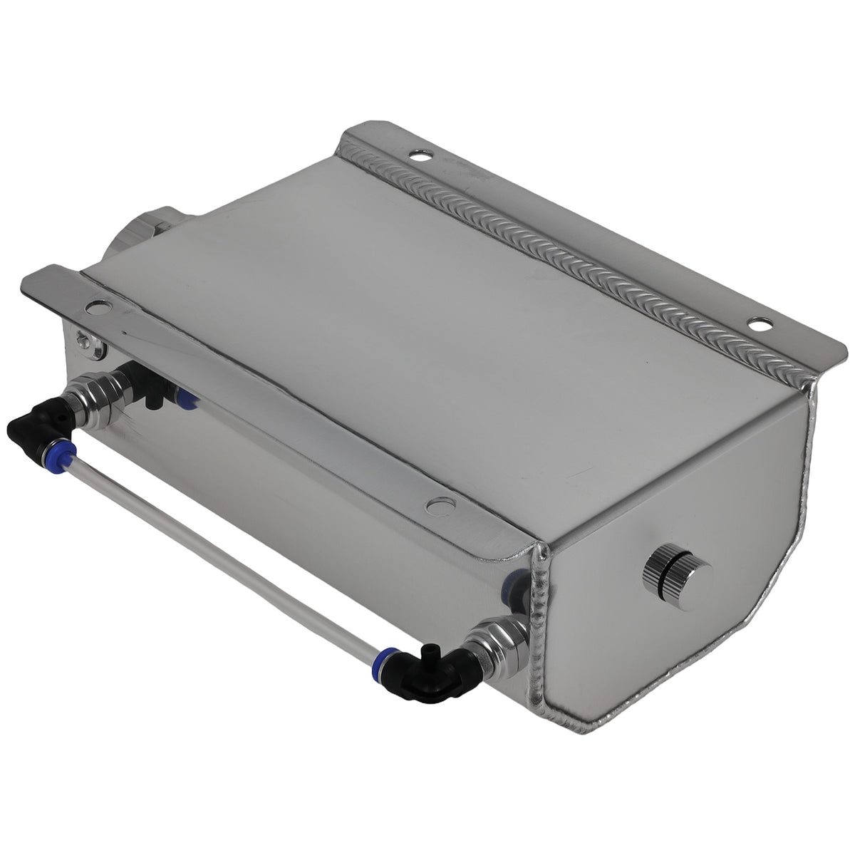 Aluminum 2L Coolant Radiator Overflow Reservoir Expansion Water Tank Sliver