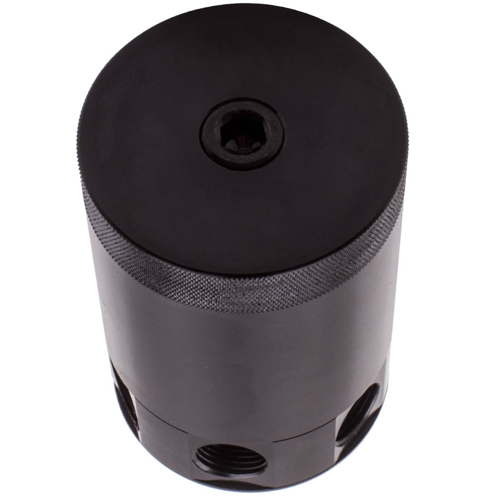 Universal Auto Racing Baffled 3-Port Oil Catch Can/Tank/Air-Oil Separator Kit