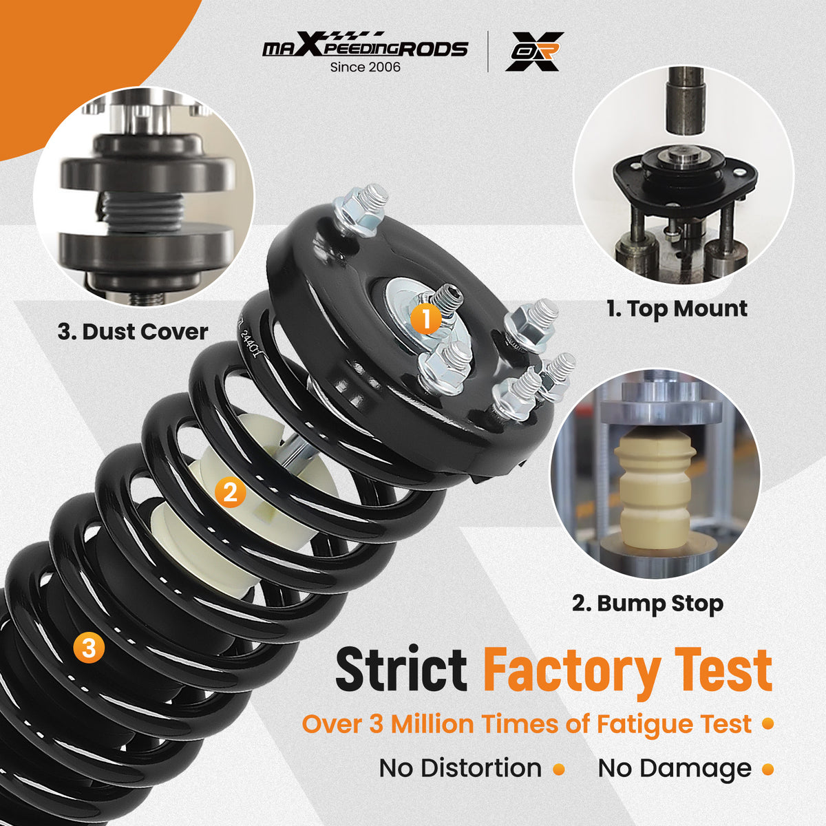 2x Front Struts w/Coil Springs Assembliy compatible For Honda Accord 2003 2004 2005-2007