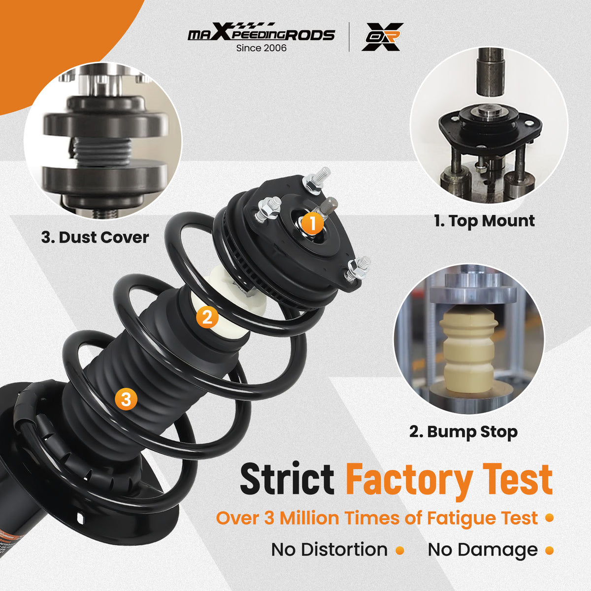 Pair Front Complete Shock Struts Assembly For 2008-2011 compatible For Ford Focus 272257 272258
