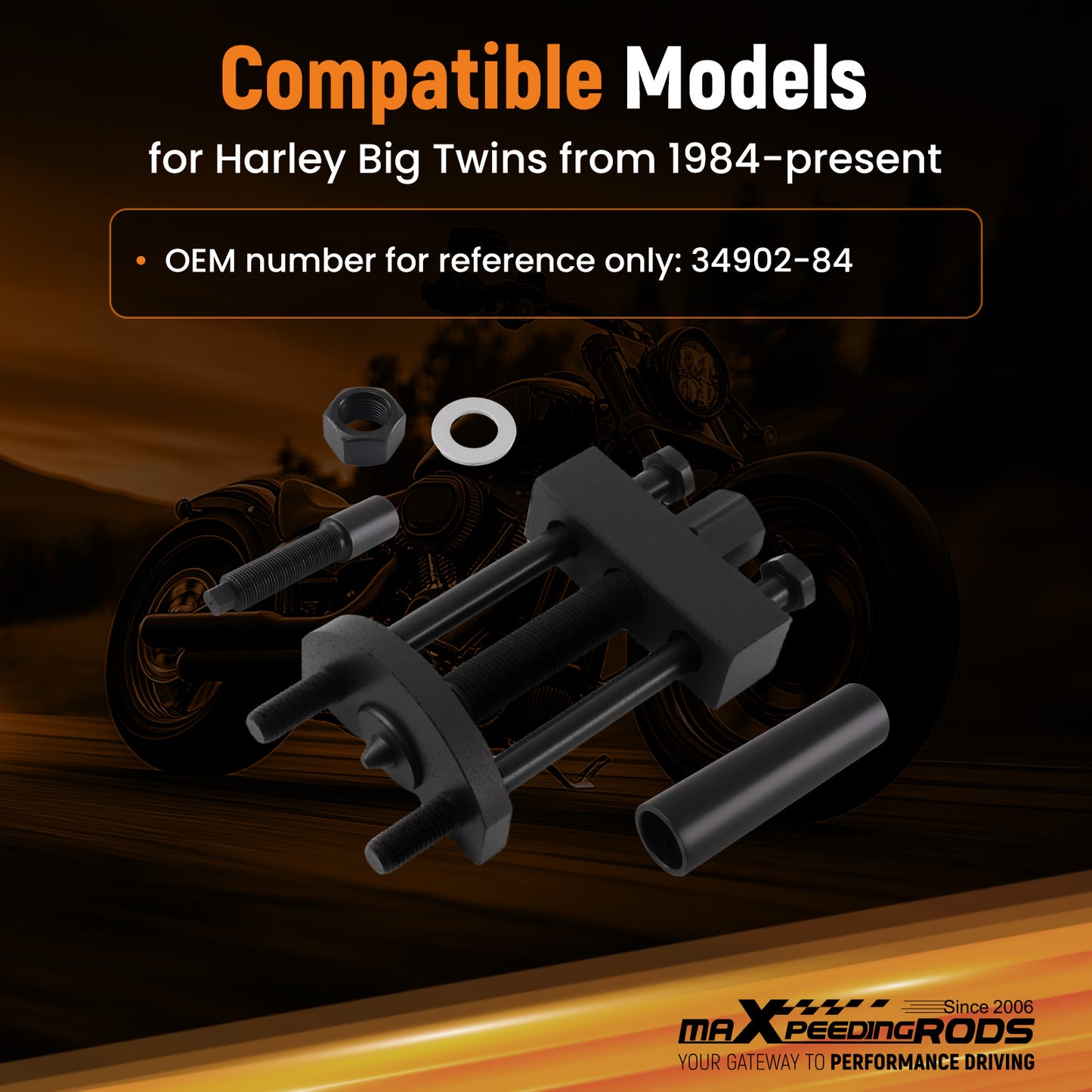 Transmission Mainshaft Bearing Inner Race Plate Tool compatible For Harley 34902-84