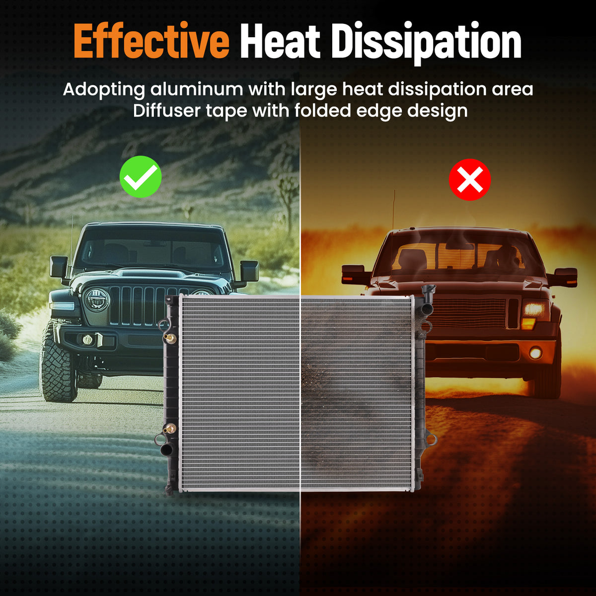 Engine Coolant Radiator Assembly compatible For Toyota Tacoma 2.7 3.5L CU13565 2016 - 2023