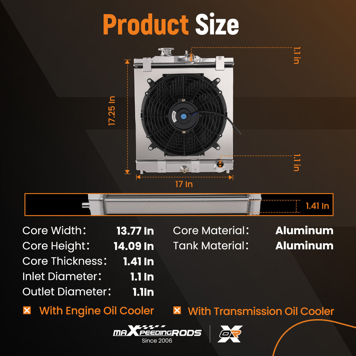 Aluminum Coolant Radiator compatible For Honda Civic EH EJ 1992-2000 MT+Shroud+Fan