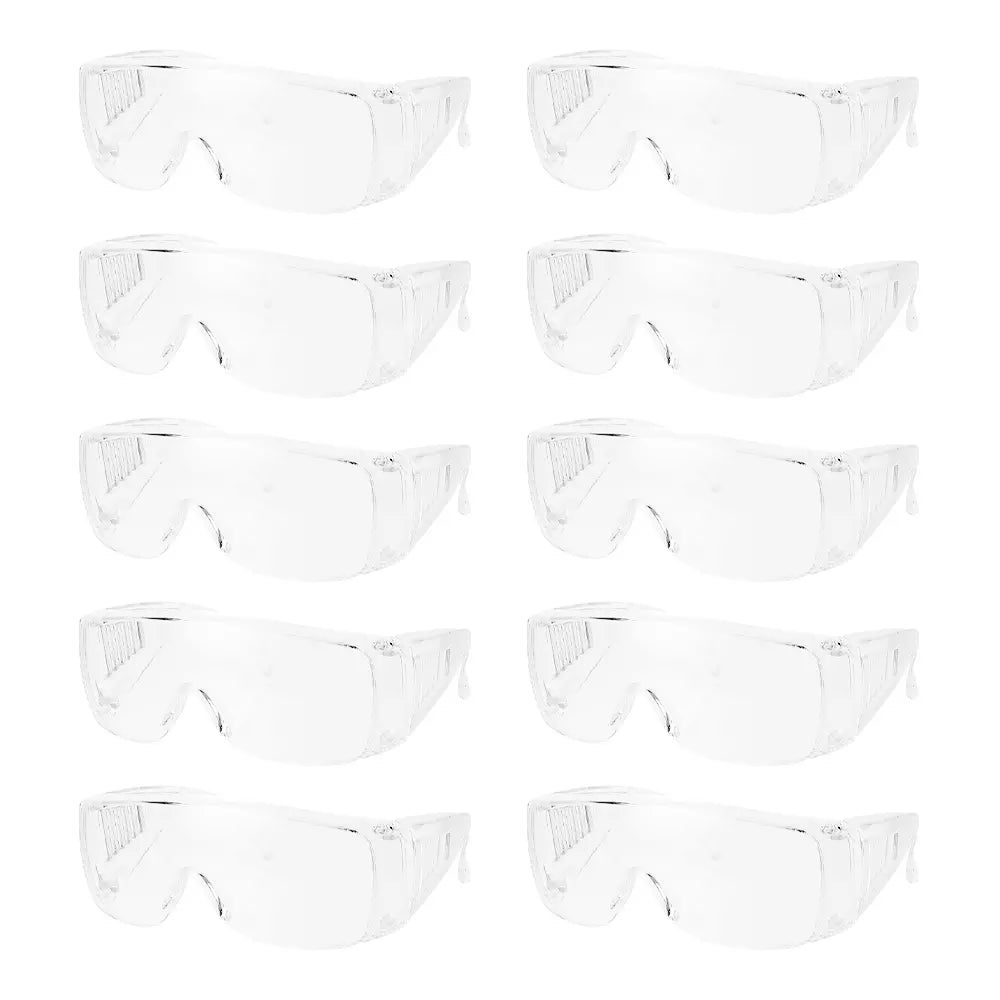 10PC Safety Goggles Glasses Lab Work Eye Protective Eyewear Clear Lens
