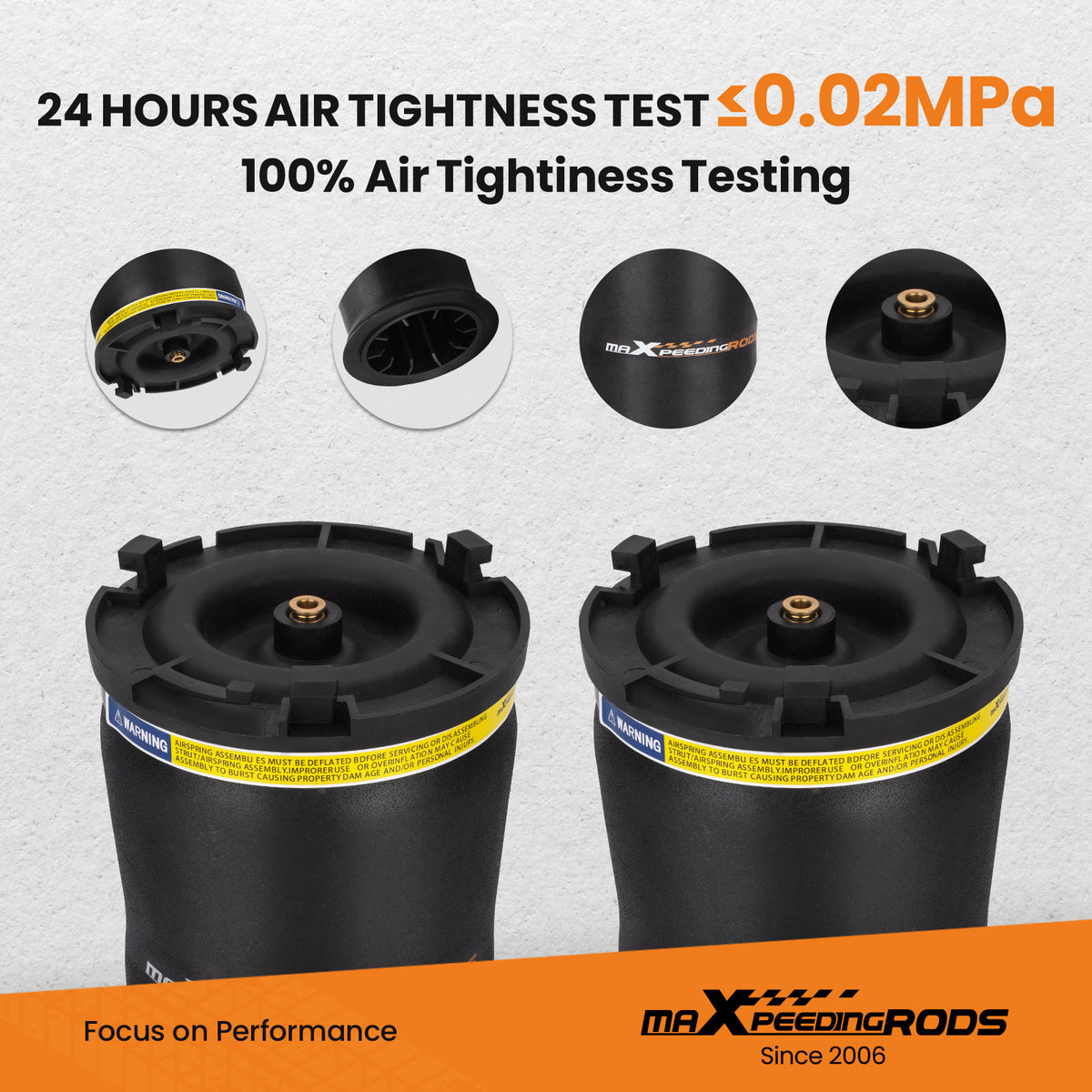 2x Rear Left+Right Air Suspension Springs Bag compatible For Hummer H2 2003-2009 6.0L 6.2L